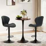 MALOL Bar Stools Set of 4,PU Leather Modern Adjustable Swivel Bar Chairs,for Bar, Kitchen,Home,Low Back,Black