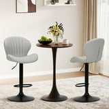 MALOL Bar Stools Set of 5,PU Leather Modern Adjustable Swivel Bar Chairs,for Bar, Kitchen,Home,Low Back,Grey
