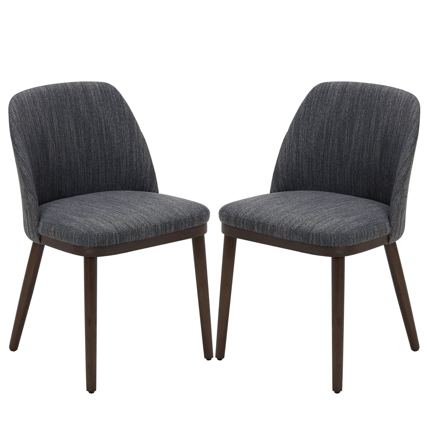 MALOL Dining Chairs Set of 2 Fabric Upholstered Modern Dining Chairs with Back and Wood Legs,GreyBlue