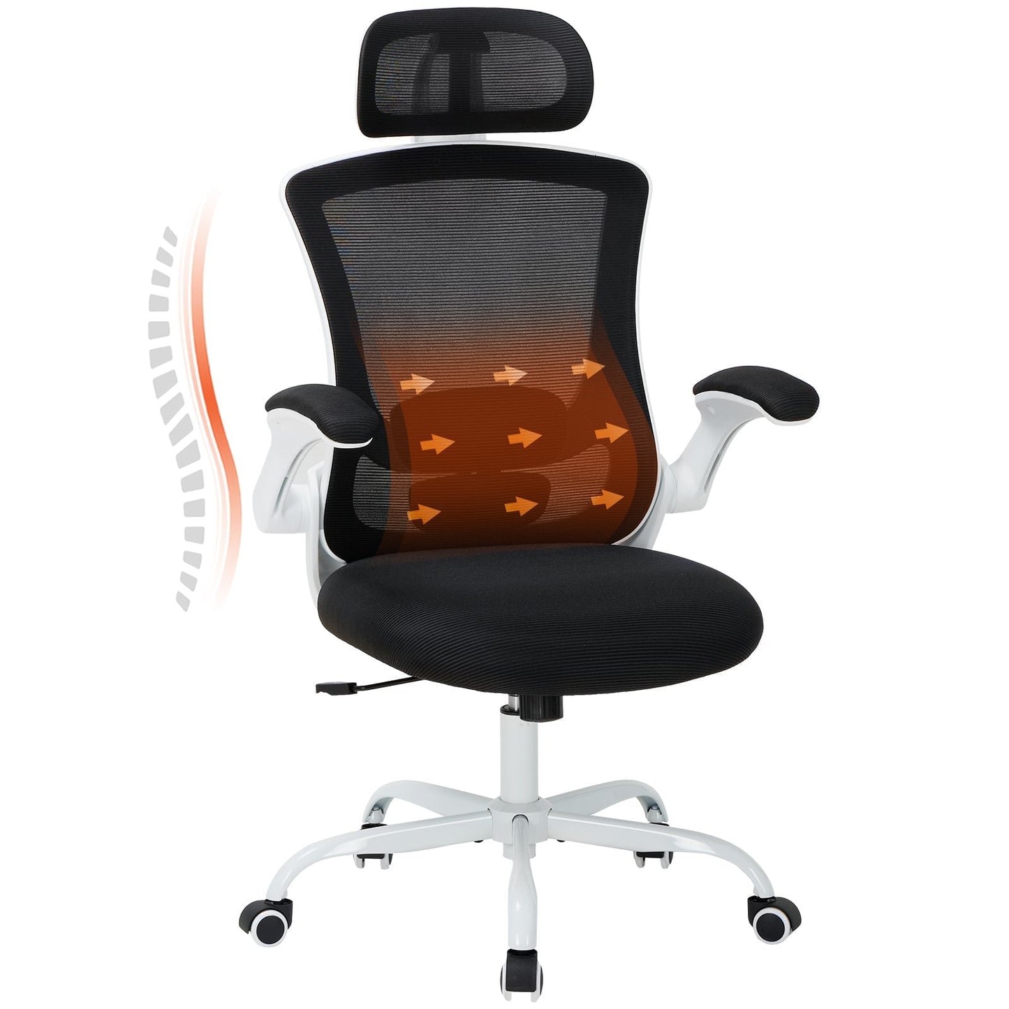 MALOL Ergonomic Office Chair,High Back Executive Desk Chair with Adjustable Headrest and Lumbar Support for Big and Tall WMHN-9050-Black