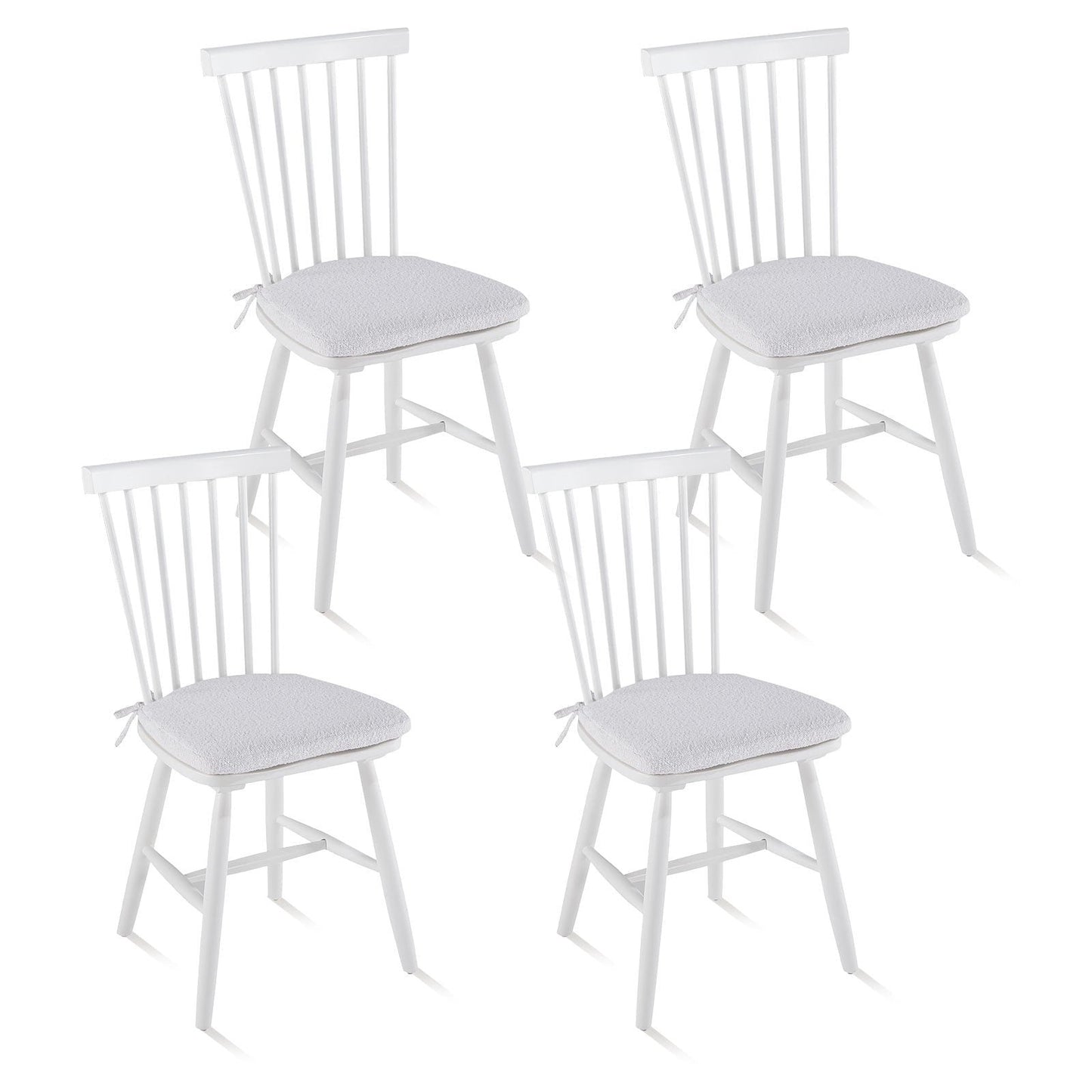 MALOL Wood Dining Chairs Windsor Chair for Kitchen,Dining Room,Set of 4,White