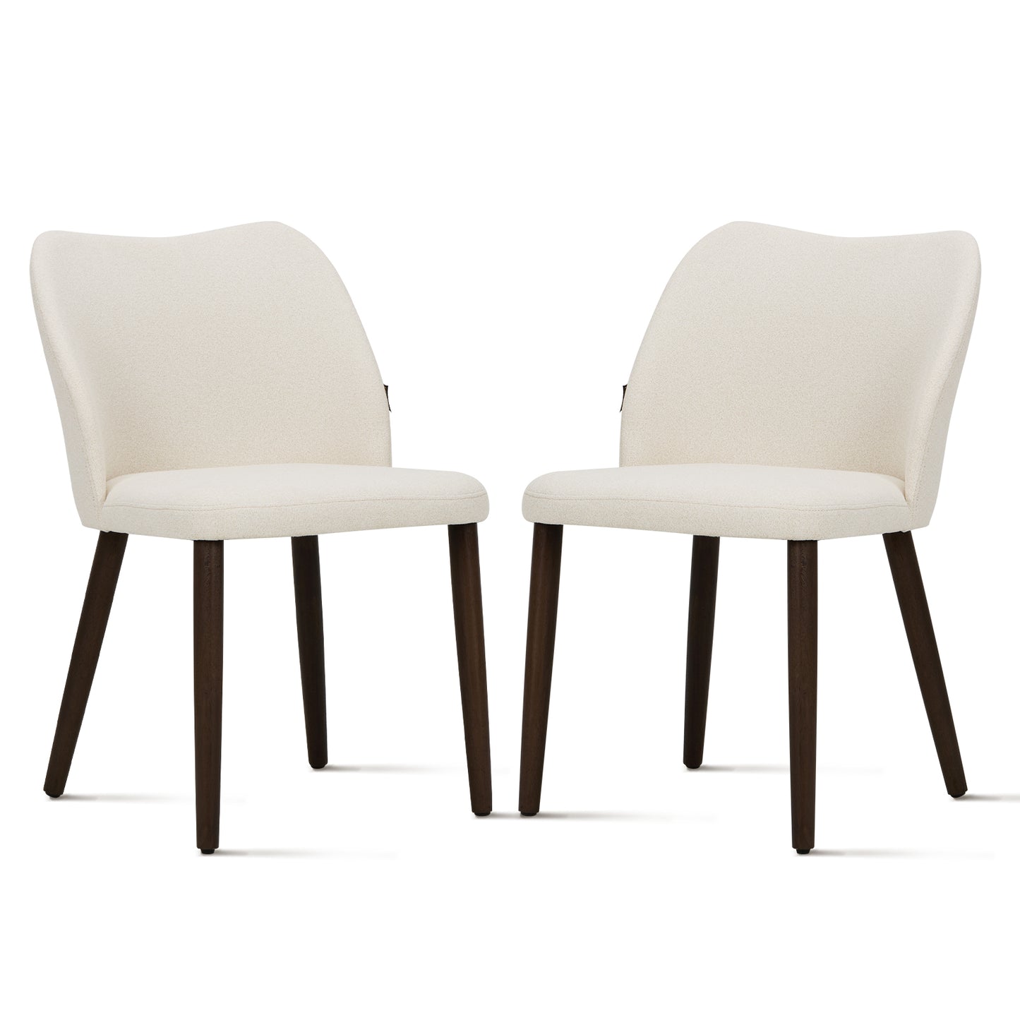 MALOL Upholstered Dining Chairs Set of 2,Fabric Armless Side Chairs with Wood Legs for Living Room Kitchen Restaurant Beige