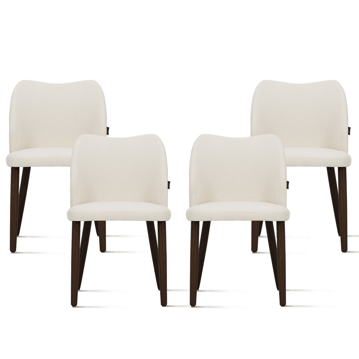 MALOL Upholstered Dining Chairs Set of 4,Fabric Armless Side Chairs with Wood Legs for Living Room Kitchen Restaurant Beige