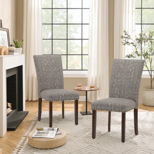 MALOL Upholstered Dining Chairs with Wood Legs for Kitchen, Dining Room,Set of 2,Boho