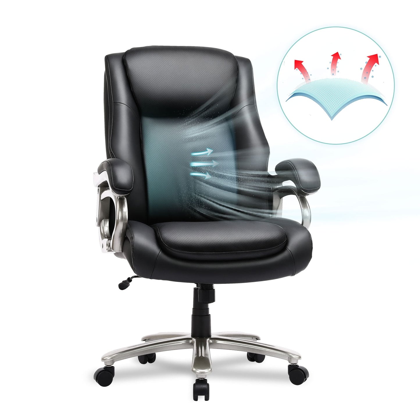 MALOL Big & Tall Office Chair 400LBS Wide Seat Ergonomic High Back Computer Desk Chair for Heavy People5103-Black