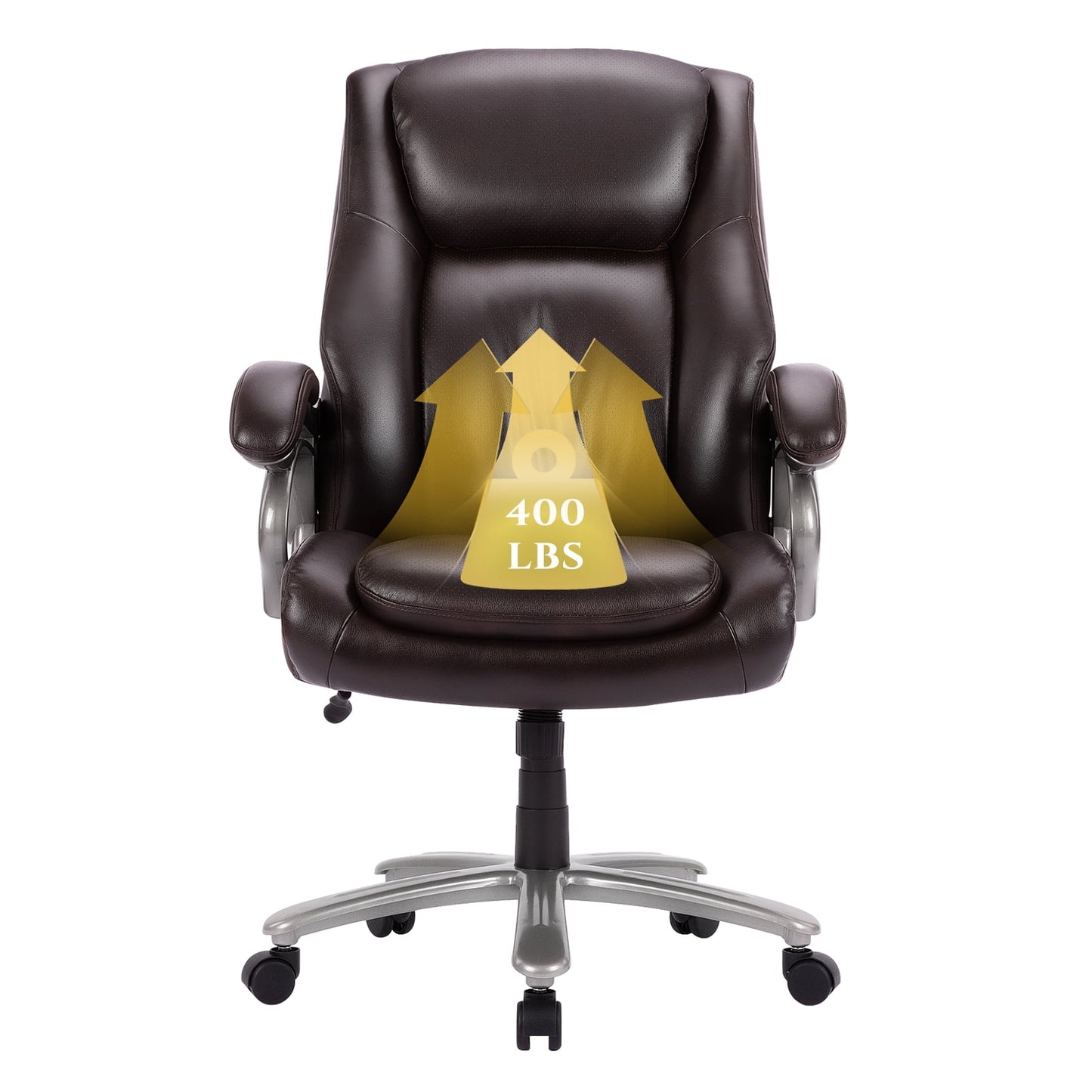 MALOL Big & Tall Office Chair 400LBS Wide Seat Ergonomic High Back Computer Desk Chair for Heavy People5103-Brown