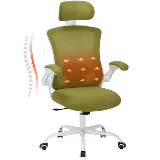 MALOL Ergonomic Office Chair,High Back Executive Desk Chair with Adjustable Headrest and Lumbar Support for Big and Tall WMHN-9050-Green