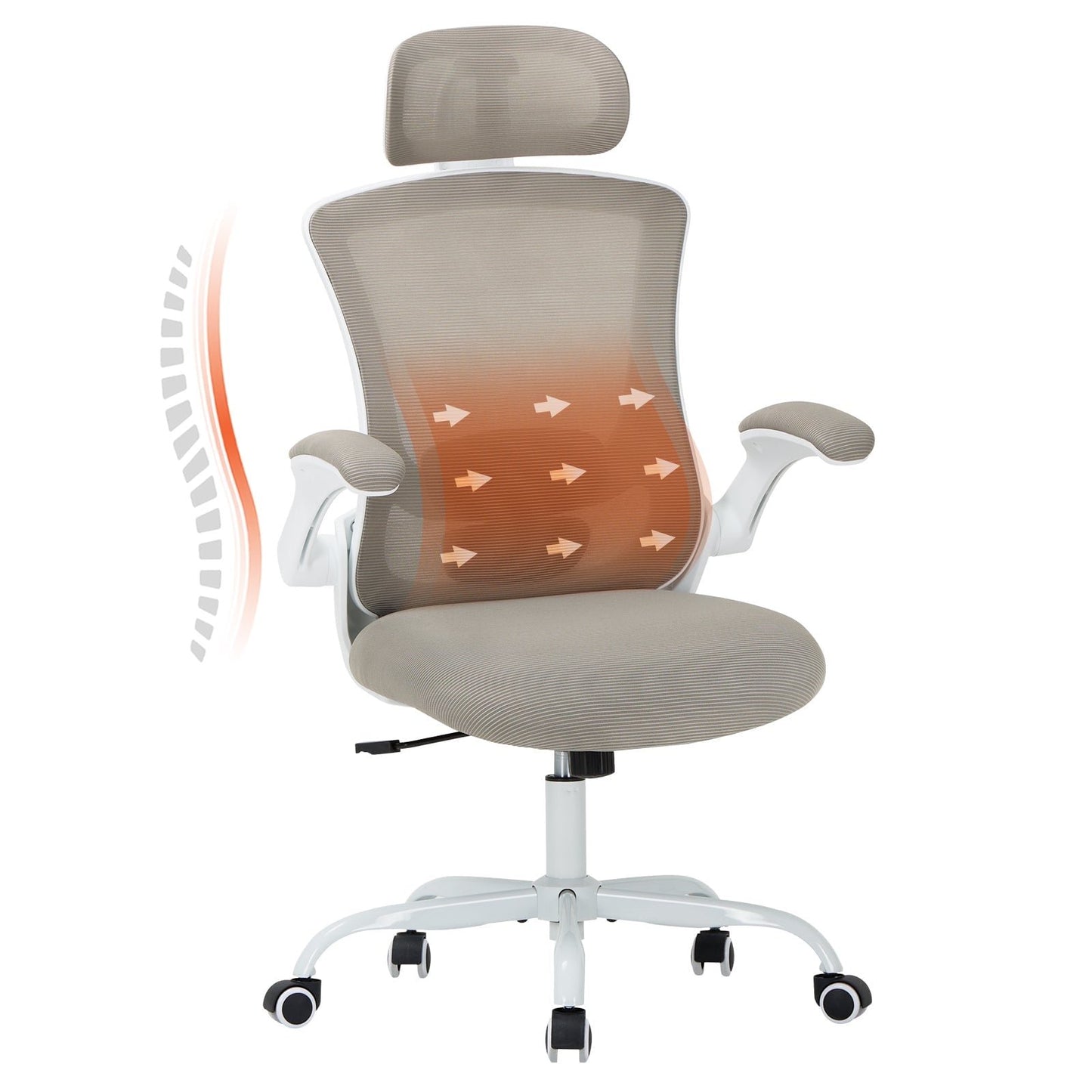 MALOL Ergonomic Office Chair,High Back Executive Desk Chair with Adjustable Headrest and Lumbar Support for Big and Tall WMHN-9050-Khaki