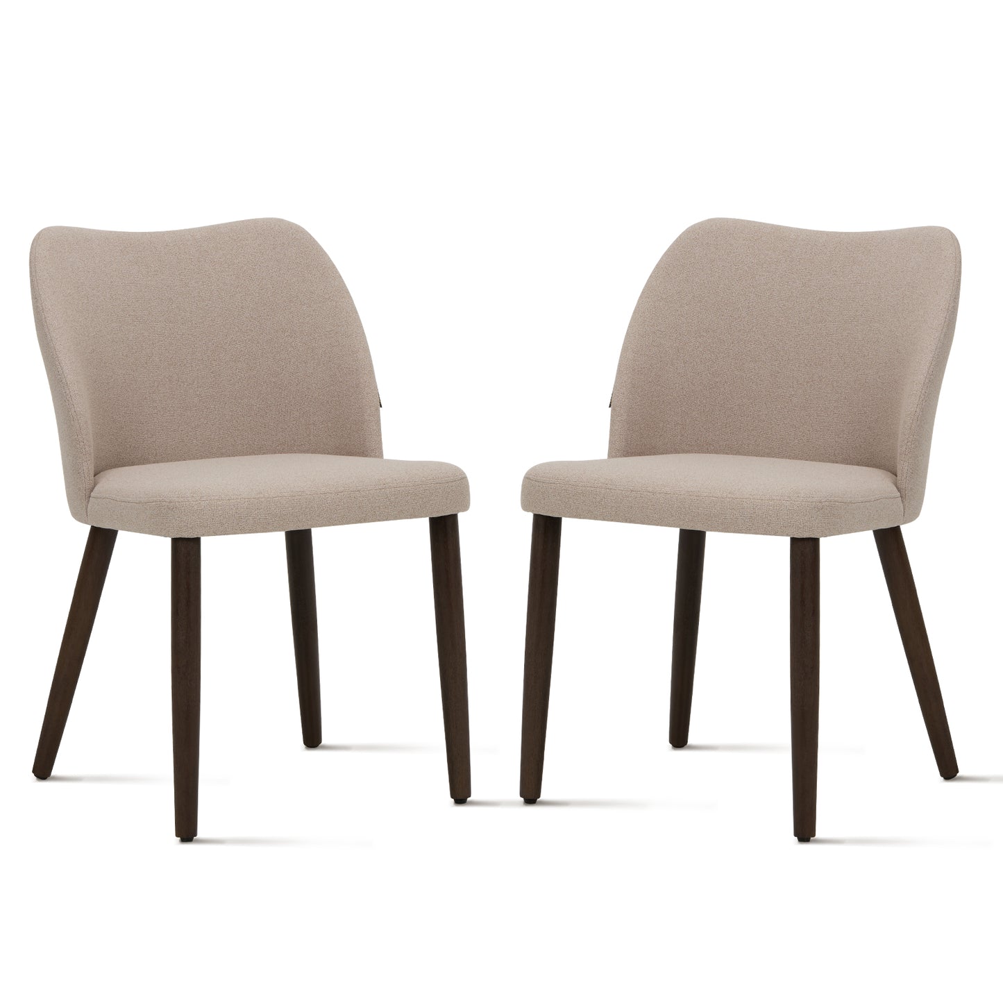 MALOL Upholstered Dining Chairs Set of 2,Fabric Armless Side Chairs with Wood Legs for Living Room Kitchen Restaurant Camel