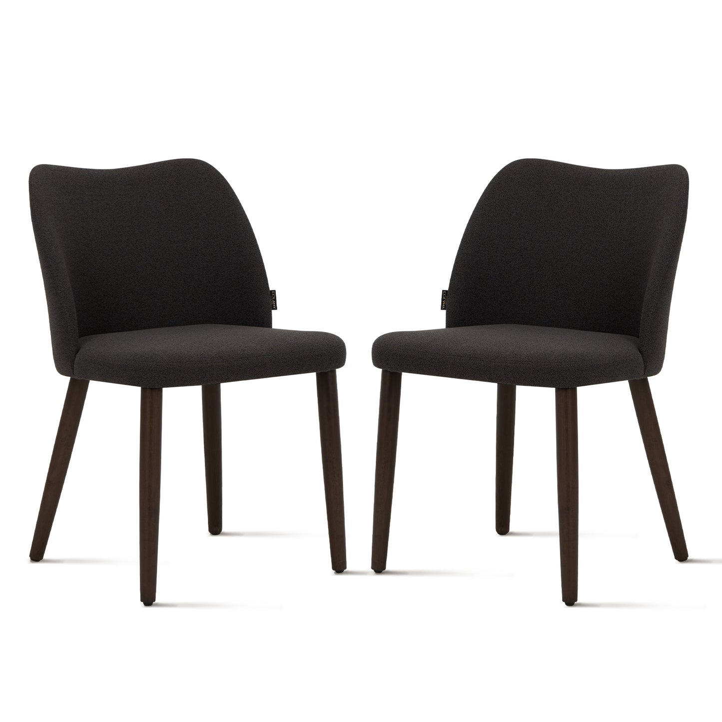 MALOL Upholstered Dining Chairs Set of 2,PU Leather Armless Side Chairs with Wood Legs for Living Room Kitchen Restaurant Dark Grey