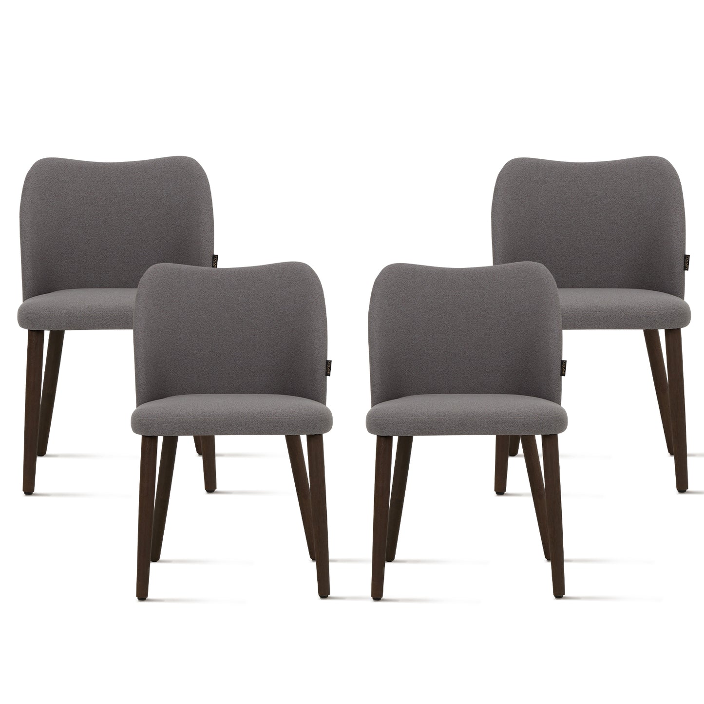 MALOL Upholstered Dining Chairs Set of 4,PU Leather Armless Side Chairs with Wood Legs for Living Room Kitchen Restaurant Light Grey