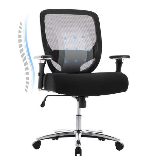 MALOL Ergonomic Mesh Office Chair, Lumbar Support Computer Chair with Wheels and 4D Adjustable Armrest, Swivel Task Chair3088-Black