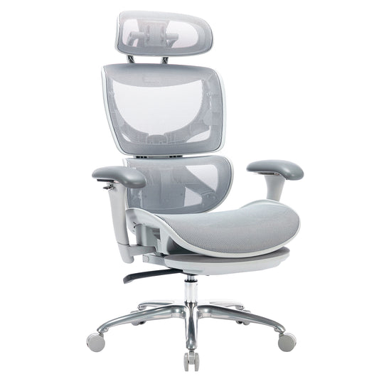 MALOL Ergonomic Mesh Office Chair, Lumbar Support Computer Chair with Wheels and 4D Adjustable Armrest, Swivel Task Chair5188-Grey